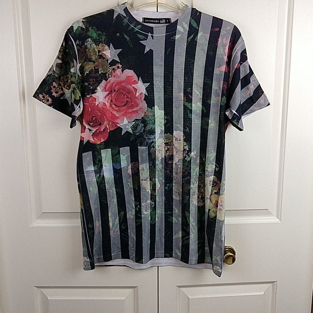 Kayden K  SS Floral Flag Sublimation T-shirt S